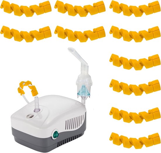 Houder voor zuurstofslang - 10 stuks steunen voor draagbare zuurstofconcentrator, neuskanule en zuurstofaccessoires (geel)