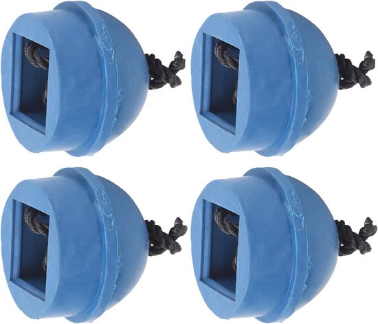 Houders voor Pool Cue Chalk - 4pcs Rubber Billiards Chalk Holders met Koord Accessoire - Chalk Hollow voor Tafel - Zwart (Blauw) van Merkloos