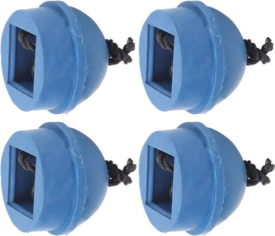 Houders voor pool cue krijt - 4 stuks rubberen biljart krijthouders met koordaccessoire - Chalk Hollow voor tafel - Zwart (Blauw)