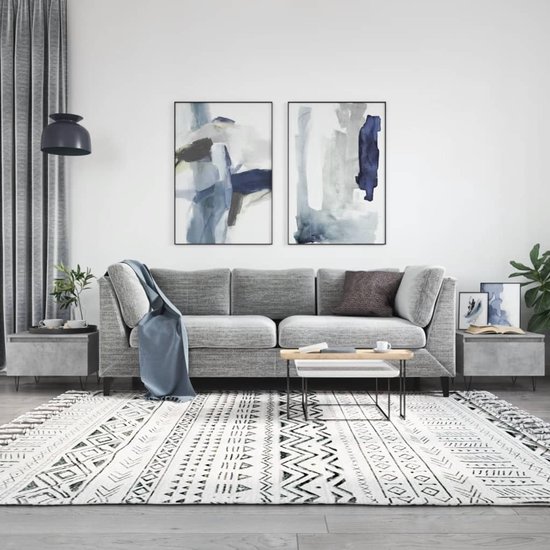 hout met lade trendy set van 2 50x46x35 cm betongrijs