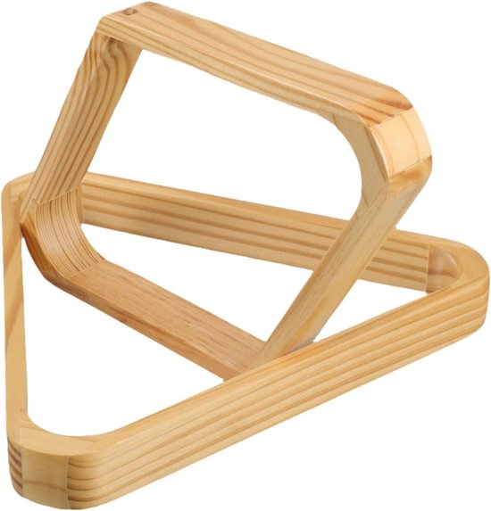 Houten Biljart Driehoek - Ballenrek - Nauwkeurige Baluitlijning - Stevige Constructie - 30 x 27 cm - Beige