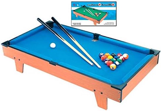 Houten Biljarttafel - Mini Tafel Kinder Biljart - Spelplezier Thuis - Robuuste Constructie - 52 x 33 x 6.2 cm