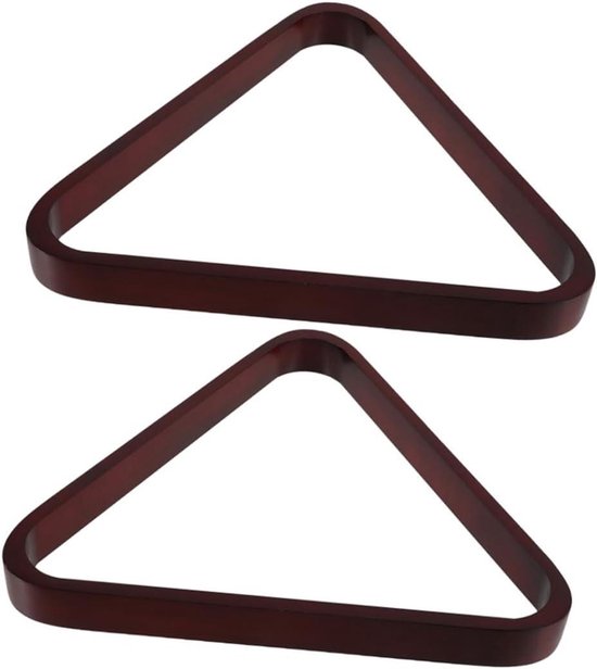 Houten Driehoek Rack - Pool Rek - Biljart Spel - Stevig Massief Hout - 32 x 29 cm - Donkerrood