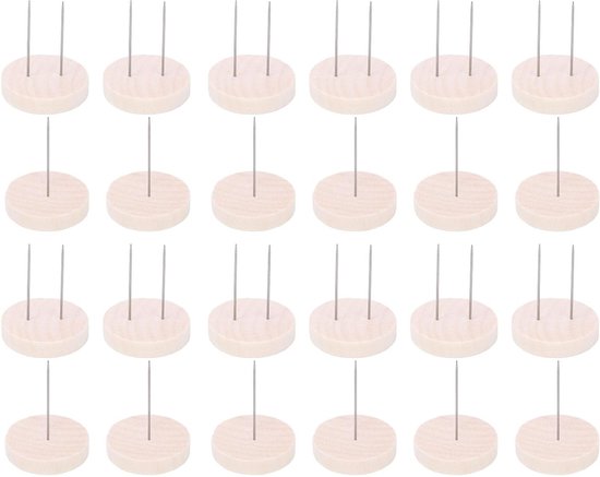 Houten Haaknaald Poppenstandaard Set van 24 Stukken met 12 Enkele en 12 Dubbele Naalden, Stevige Ondersteuning voor Creatief Haken en Breien