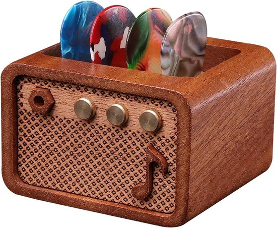 Houten Houder voor Gitaar Plectrums van Merkloos