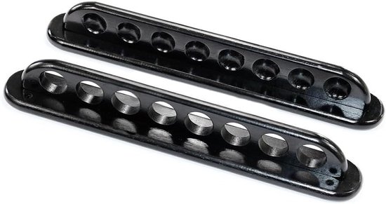 Houten Keu Rek - Biljart Houder - Keuen Opbergen - Muurbevestiging Hardhout - 48 cm Lengte - Zwart van Merkloos