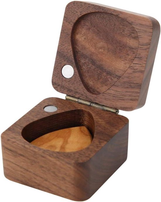 Houten Plectrum Houder - Kubus Opberger - Gitaar Accessoires Organiseren - Nauwsluitende Kubusvorm - 4 x 4 x 3 cm