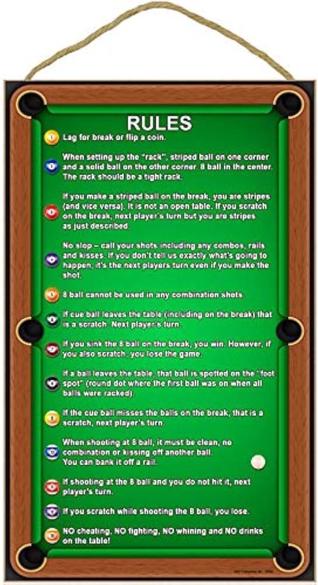 Houten Regelbord Pooltafel en Biljart - Decoratie voor Speelkamer en Bar van Merkloos