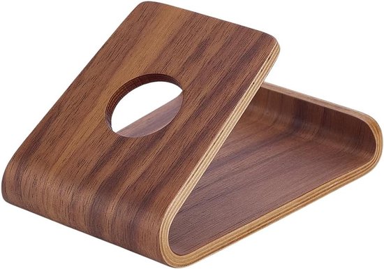 Houten Smartphone Stand voor Desk - Rustieke Mobiele Telefoonhouder en Tablet Steun, Handgemaakt, 10x7.5x5.5cm, Perfect voor Thuis en Kantoor
