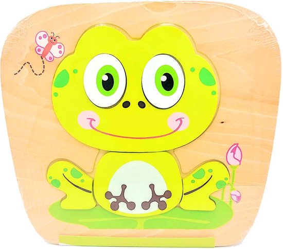 Houten Vormenpuzzel Kikker - Simply for Kids - My First Puzzel - Vanaf 1 jaar van Simply for kids