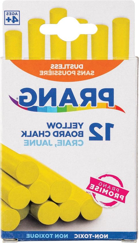 Hygieia Dustless Board Chalk, 3 1/4 x 3/8, Geel, 12/Doos