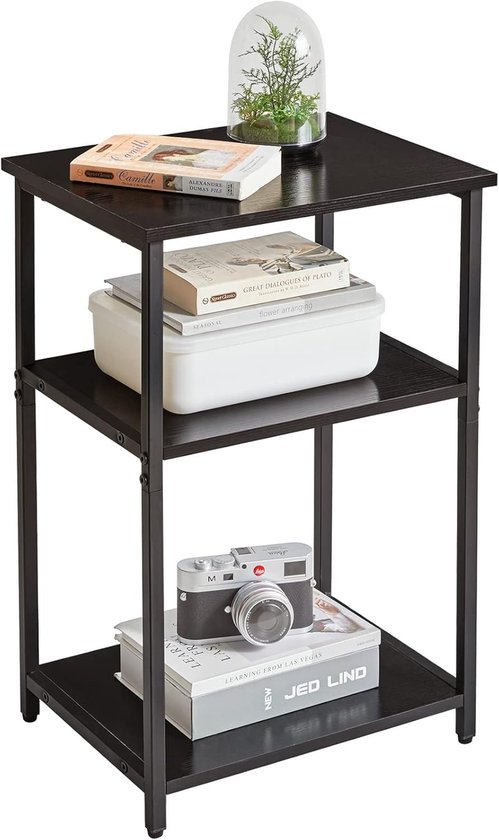 Industriële Bijzettafel, Eindtafel, Nachtkastje, 3-Laags