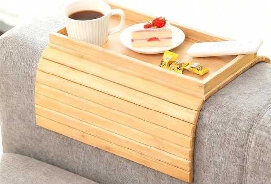 Inklapbaar bankdienblad, armleuning, anti-slip bankplank, banklegplank, afstandsbediening, snacks, drankjes, beker voor bank, bijzettafel, stoel
