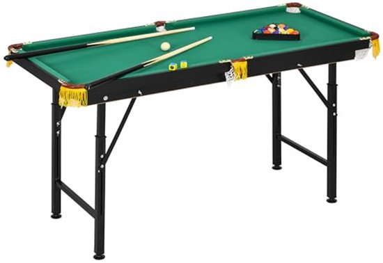 Inklapbare Biljarttafel - Tafelbiljart Set - Gezellig Spel - In Hoogte Verstelbaar - 140 x 60 cm - Groen