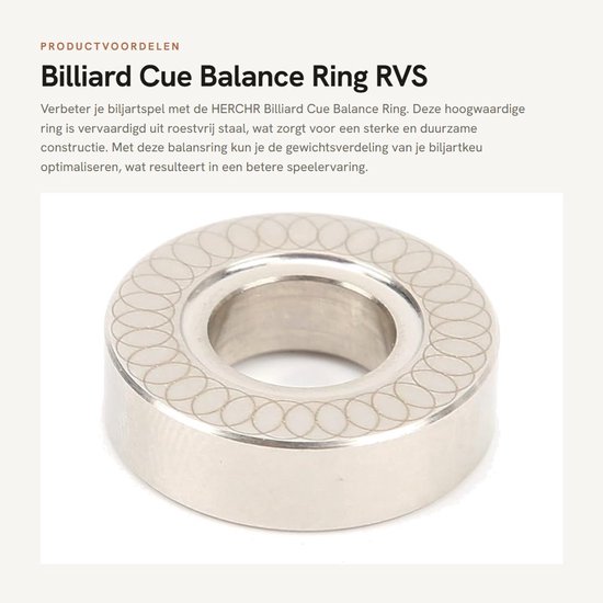 Inovra- Biljartgewicht Roestvrij Staal - Balanceringsring - Biljart Training - Pool Stick Tool - Lichtgewicht - Duurzaam - Biljartaccessoire