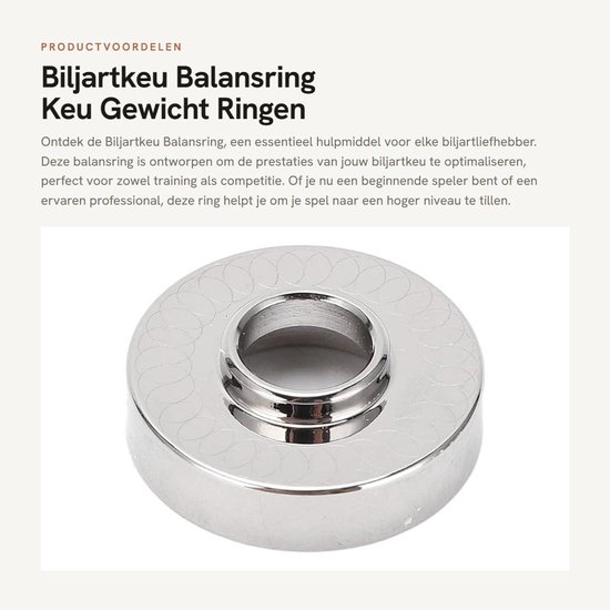 Inovra - Biljartkeu Balansring - Keu Gewicht Ringen - Verbeter je spel - Geschikt voor Biljart en Pool - Training en Competitie