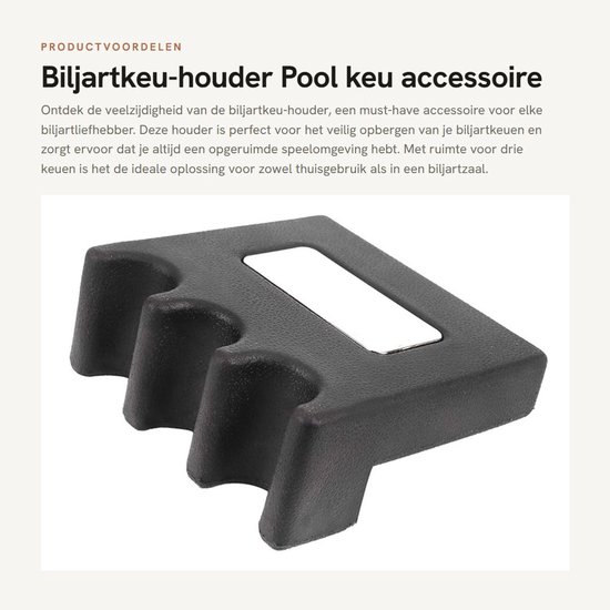 Inovra- Biljartkeu-houder - 3 Gaten - Hard Plastic - Accessoires - Poolkeu - Stevig en Duurzaam - Keuhouder