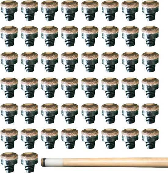 Inovra- Biljartkeu-punten 50 stuks - Inschoefbare Punten - 12 mm - M8 Kunststofdraad - Voor Biljart/Snooker - Eenvoudig te Installeren - Biljartkeu Tips