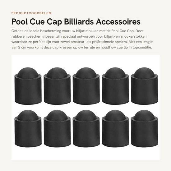 Inovra- Keppenkap 10 Stuks - Rubber Beschermkap - Biljart Accessoires - Duurzaam Materiaal - 2cm Lang - Bescherming Cue Tip - Biljartaccessoires