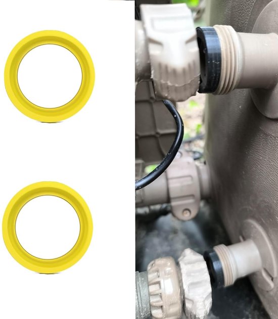 Intex 11699 SSP-H-20-M SSP-H-10 Hot Tub Pool Spa Simple Spa Simple Spa 2 stuks Siliconen Connector Seals/Gaskets voorkomen lekken met afdichting tussen pluggen 2B/C (geel)