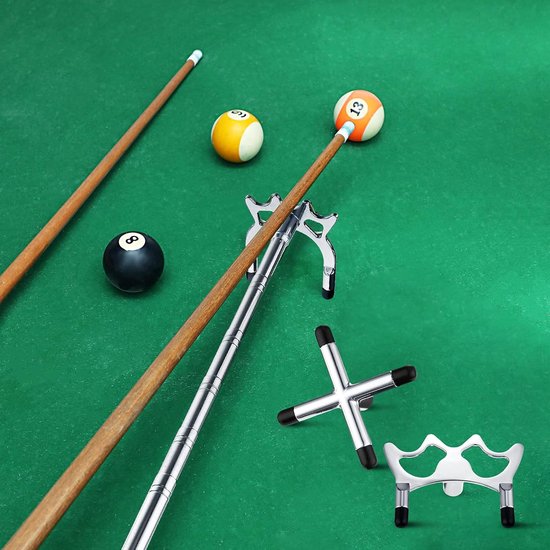 Intrekbare Biljartkeu Brug met 3 Verwisselbare Messing Brugkoppen voor Pooltafel