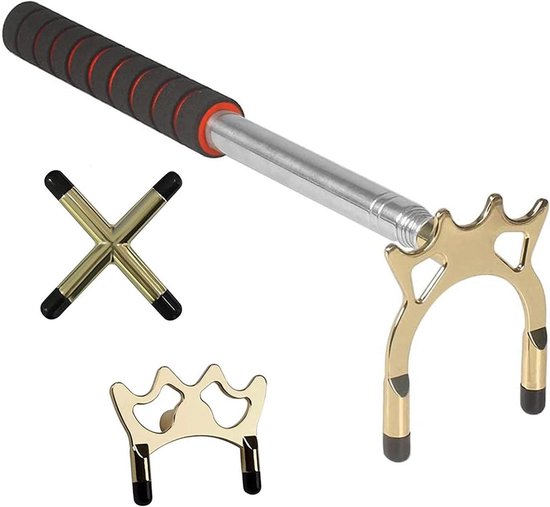 Intrekbare Snooker Tafelkeu met Messing Cross en Houder - Biljart Pool Cue Accessoire voor Amateur en Professioneel Gebruik van Merkloos