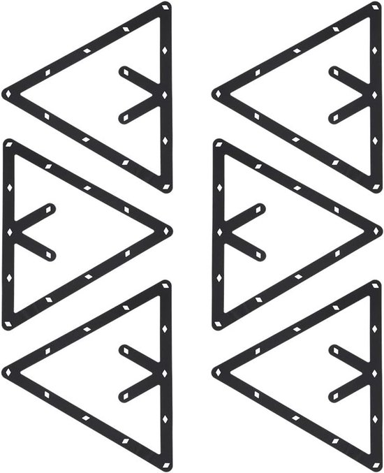Invisible Magic Rack - Billiard Rack - Pool Rack - Magnetic Triangle 6Pcs/Set - Black Triangle Ball Holder - Positioning Billiards Table - Pool Cue van VGEBY1