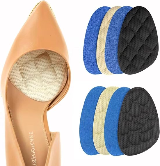 Inzetstukken voor hoge hakken, comfortabele schoeninlegzolen met middenvoet- en voorvoetkussens voor dames, pijnverlichting en antislip ondersteuning