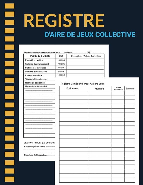 Jeux collective: Registre pour le suivi des aires de jeux et de maintenance