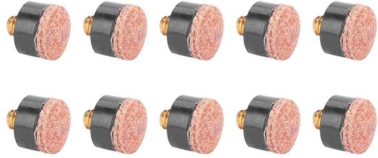 Jhubersproducts - Billiard Cue Tip - 10 Stuks - Hoogwaardige vervangtips - 10 mm - Billiard Accessoires - Perfect voor biljartliefhebbers
