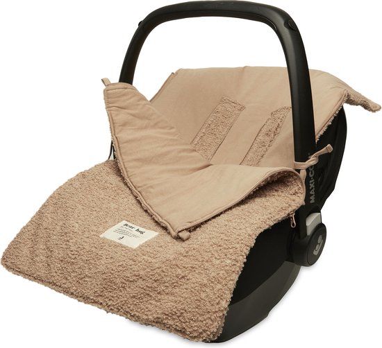 Jollein - Voetenzak voor Autstoel & Kinderwagen (Boucle - Biscuit) - Polyester - Footmuff Maxi Cosi, Kinderwagen of Autostoel - 42x82cm van Jollein