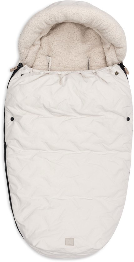 Jollein - Voetenzak voor Autstoel & Kinderwagen - Embossed - Sand - Polyester - Footmuff Maxi Cosi, Kinderwagen of Autostoel - 42x82cm van Jollein