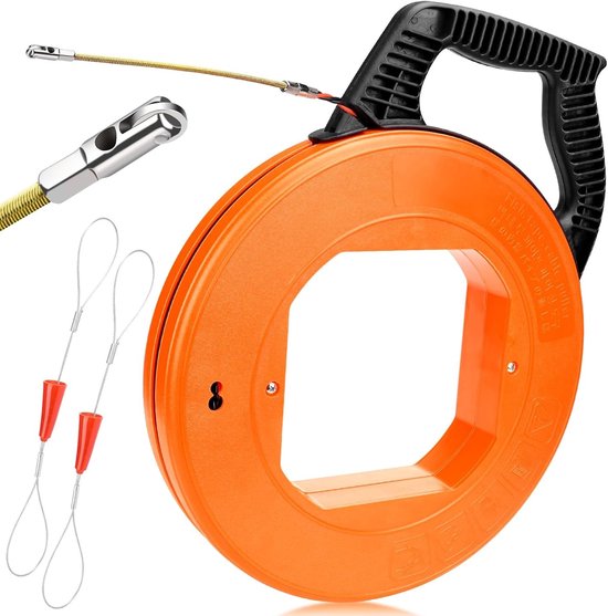 Kabeltrekhulp 30 m, terugtrekhulp voor lege leidingen, kabeltrekondersteuning voor elektrische installaties en kabels, trekdraad en kabeltrekker