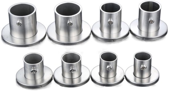Kastbeugels van roestvrij staal Garderobepaalaansluitingen en railsteunbeugel 2 stuks zilver 19-32 mm | 25mm