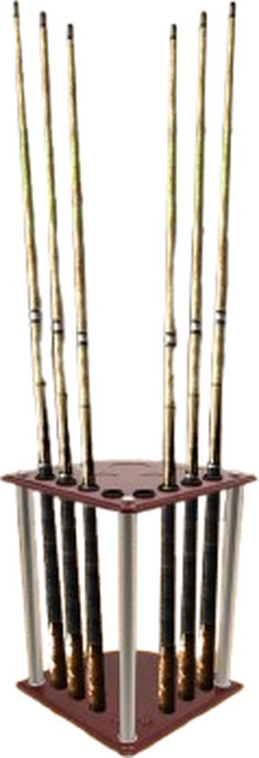 Keu Houder - Keurek - Keuhouder Biljart - Biljartkeu Accessoires - 8 Opslaggaten - Driehoekig Ontwerp - Antikras Bescherming - 37cm x 37cm x 48cm van Keurek