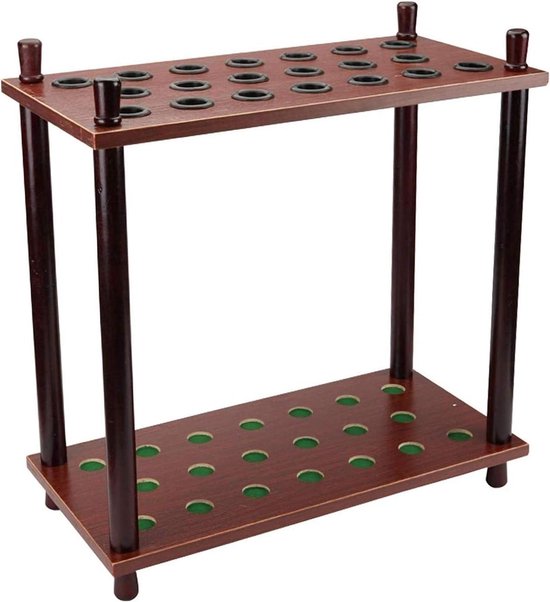 Keu Houten Houder - Biljartrek - Biljartkamer Opslag - Beschermende Groeven - 62x31x64cm - Bruin