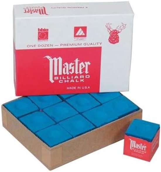 Keu Krijt - Biljartkrijt Poolkrijt - Voorkomt Missers - Exclusieve Textuur - 12 stuks - Blauw