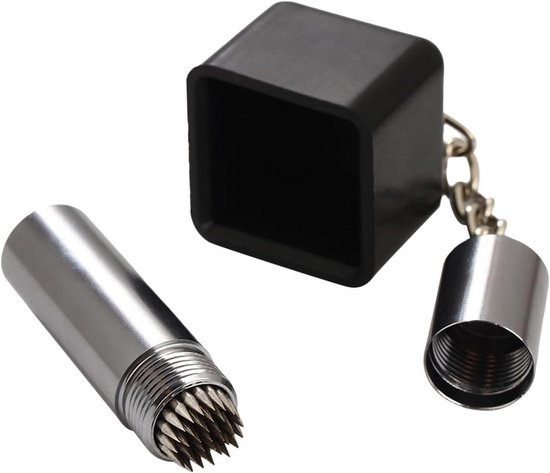 Keu Krijthouder - Biljartonderhoud - Cue Tip Onderhoud - 2-in-1 Functie - Compact Formaat - Grijs