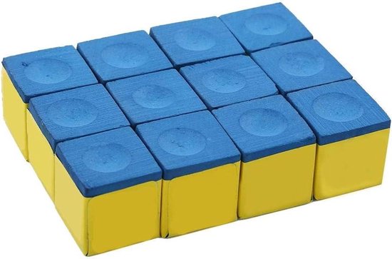 Keu Krijtjes - Biljartkrijt Poolkrijt - Biljart Spelen - Stokvorm Ergonomisch - 12 Stuks - Blauw Groen