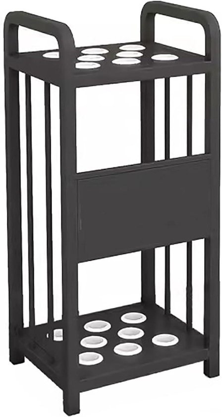 Keu Opbergsysteem - Biljart Rek - Keuen Opbergen - Stabiel Metaal - 30x25x65cm 8 Gaten - Zwart