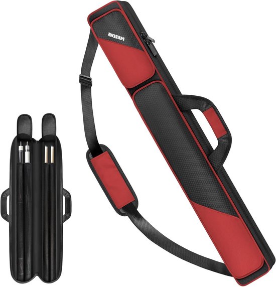 Keu Tas - Biljart Keu - Biljart Spelen - Waterdicht Polyester - 2 Keuen - Rood Zwart