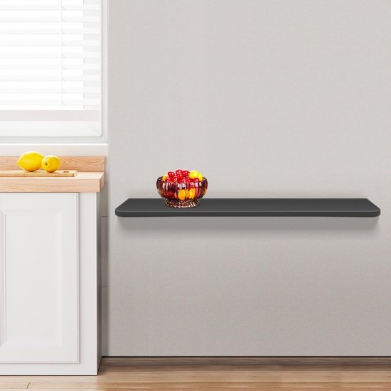 Keukentafel of Bureau, Duurzaam &,Wandklaptafel, bureau,in eiken tastig, klaptafel, eettafel, keukentafel voor aan de muur, bartafel, wandtafel,voor wandmontage-60*30*1.6 cm-zwart