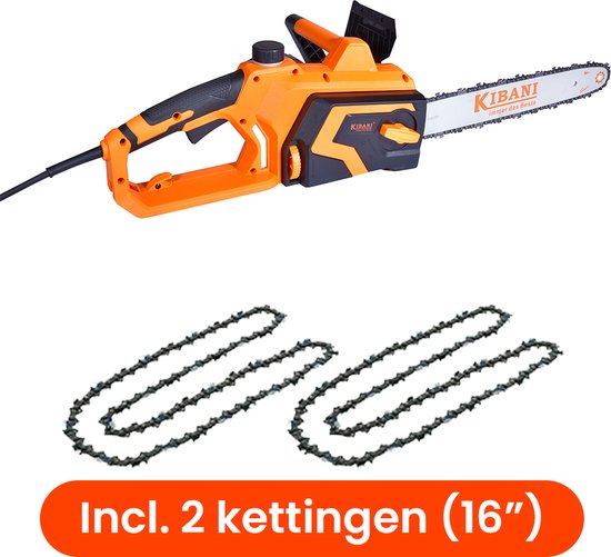Kibani Kettingzaag Elektrisch – 1800W - Extra Ketting - Zwaardlengte 40 cm - Zaagt tot Ø40.5 cm van Kibani