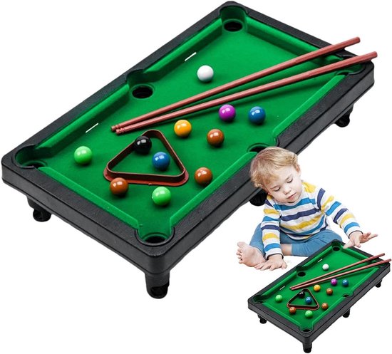 Kleine pooltafel voor kinderen - Miniatuur biljart speelgoed - Educatief spel spelen - Draagbaar compact ontwerp