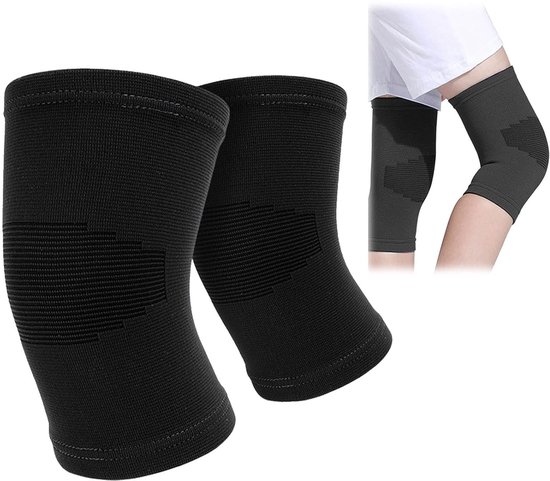 Kniebandage voor kinderen, compressiesleeve in zwart, ondersteuning voor sportactiviteiten zoals voetbal en gymnastiek, geschikt voor dagelijks gebruik, één maat