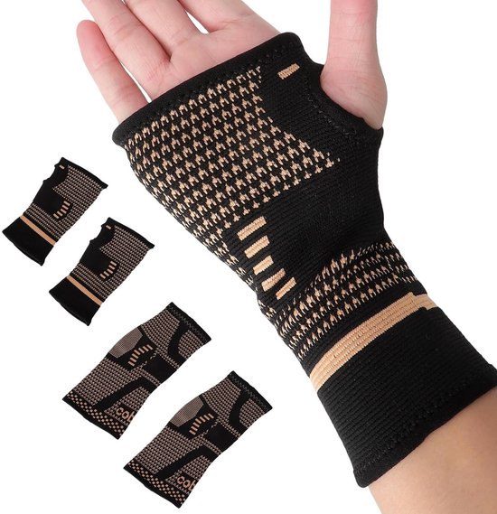 Kniebrace en polsbandageset voor sport en dagelijks gebruik, ideaal voor herstel en ondersteuning van gewrichten, unisex M