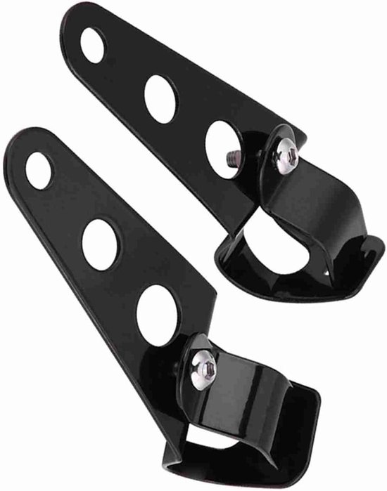 Koplampbevestiging voor motorfiets, 2 stuks, montagebeugel voor koplamp, motorfiets, vork, racer, 28 mm, 34 mm, geschikt voor (zwart)