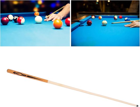 Korte Poolkeu - Biljartstok - Precisie Spel - Compact 2-delig ontwerp - 105 cm - Natuurlijk Hout