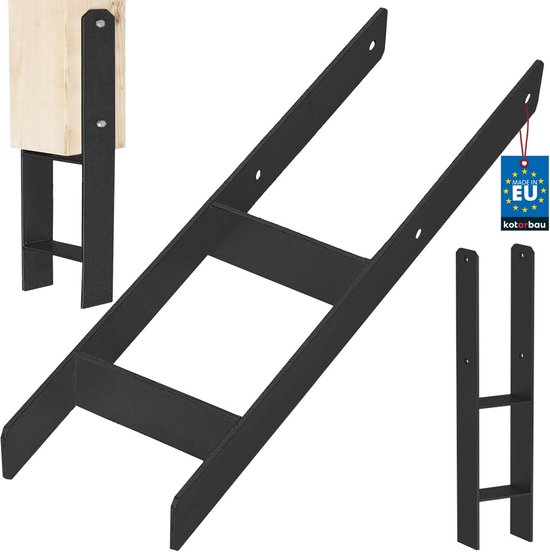 KOTARBAU® H Instortanker - Paalhouder in Beton Storten 150 x 600 mm Betonanker voor Houten Palen - Paaldrager Beton - Kolomvoet Beton - Gepoedercoat Staal