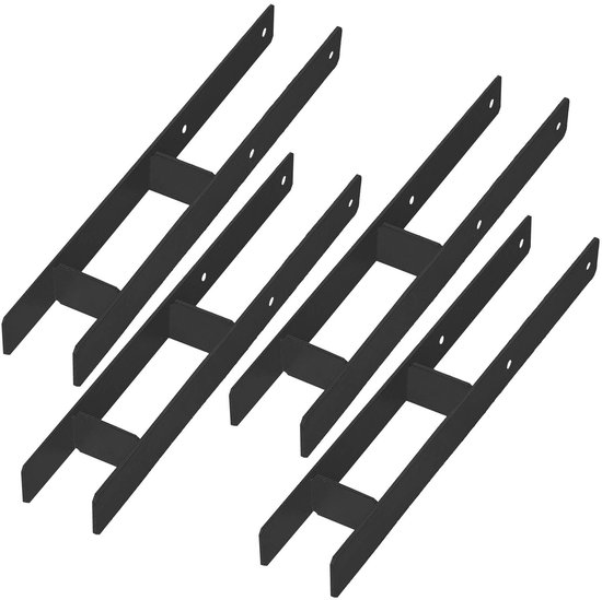 Kotarbau Serie - H-vormige Betonnen Basis - Staal - Zwart - 80mm